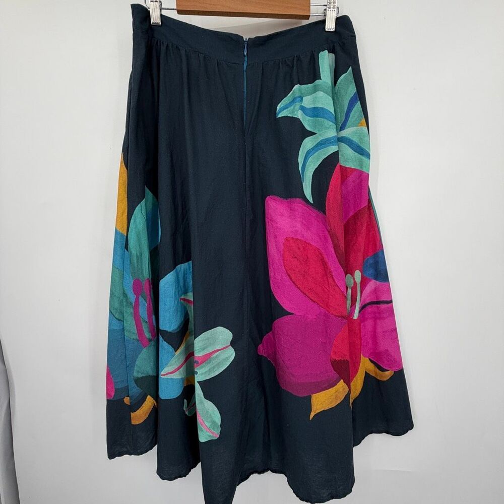 FARM Rio AQUARELA FLORAL SKIRT SZ L made in Brazil - Picture 4 of 9